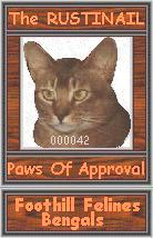 The Rustinail Paws of Approval Award