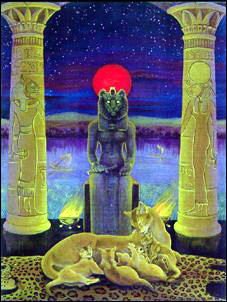 The Egyptian Goddess Bast, sister to Sekhmet