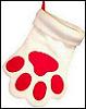 Paw Print Stocking for Kitty comes in White and Red!